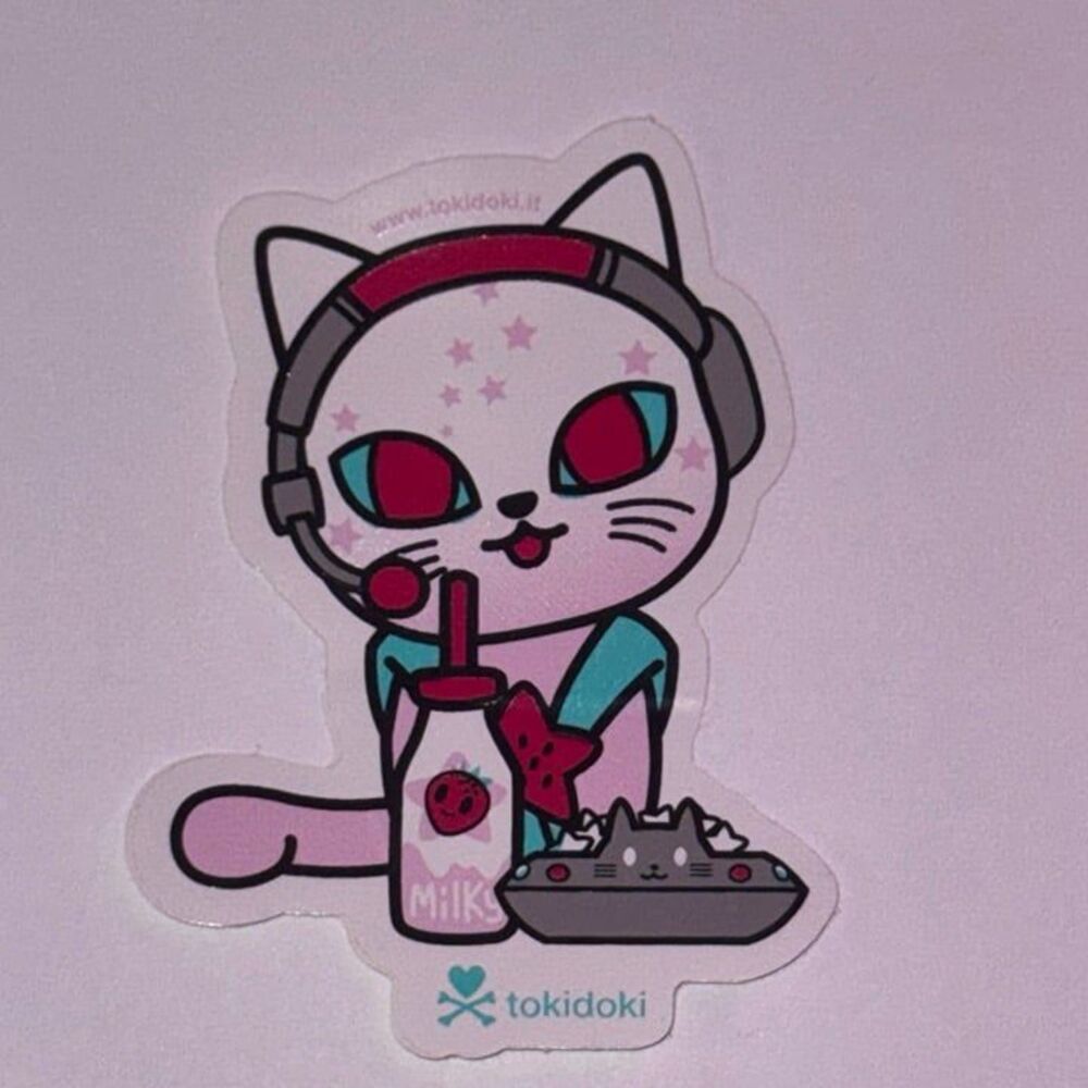 tokidoki Pink Capt. Whiskers Die Cut Sticker
